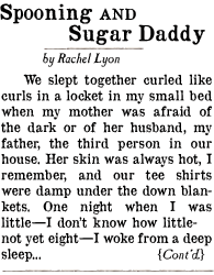 Spooning and Sugar Daddy by Rachel Lyon